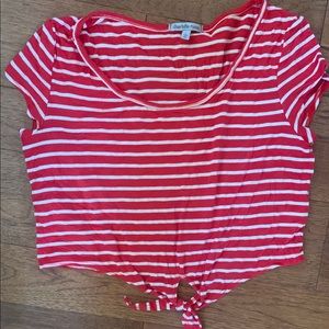 Red and white striped crop top!